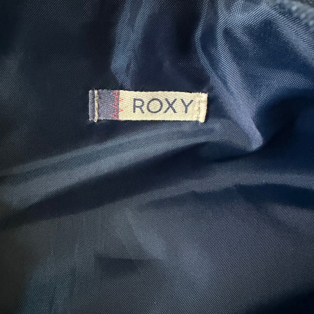 Roxy Free for Sun Student Backpack Blue Boho Geometric Print Canvas Totebag - Picture 13 of 16